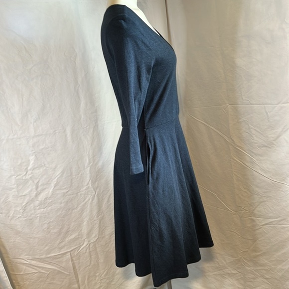 PACT SUSTAINABLE FIT AND FLAIR 95% ORGANIC COTTON 3/4 SLEEVES GREY SZ S DRESS - Picture 8 of 14